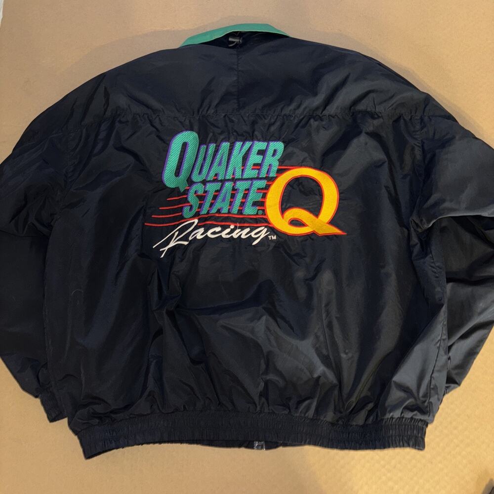 Vintage CROWN Quaker State Racing Windbreaker Jacket XXL Embroidered NASCAR USA